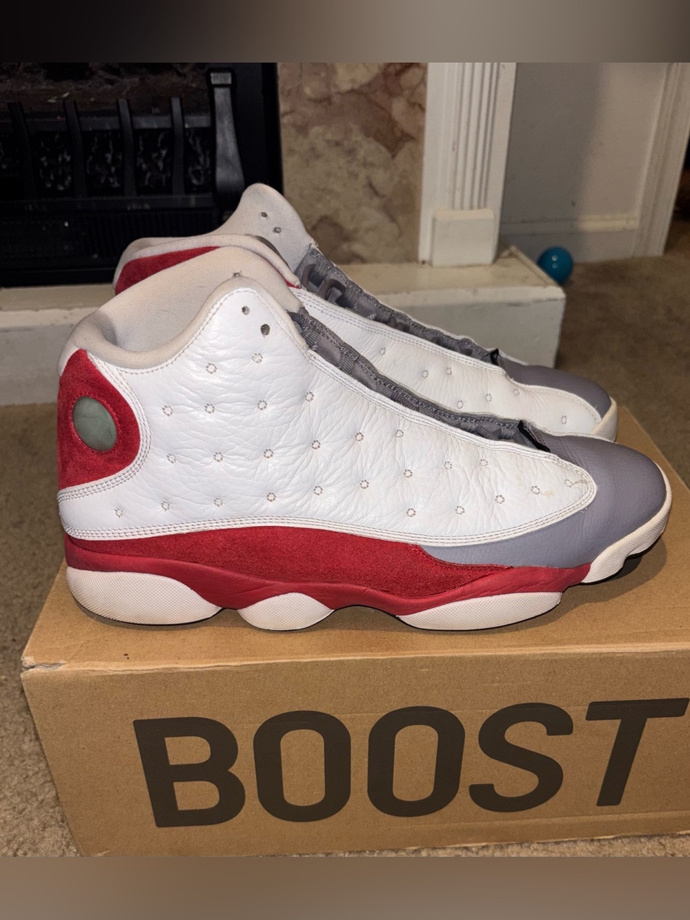 Grey toes Jordan 13s